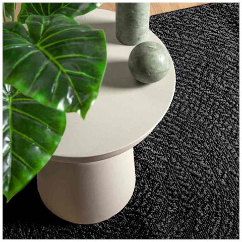 Tappeto Zizur Antracite 80x250 Cm Aspetto Iuta Interni Esterni - Foto 2