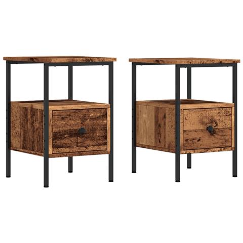 Comodini Legno Antico 2 Pz 34x36x50 Cm In Legno Multistrato - Foto 2