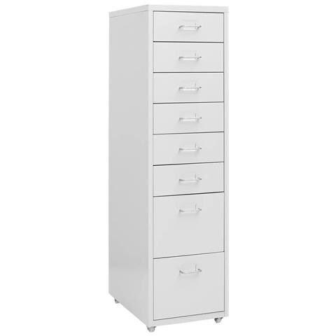 Schedario Mobile Grigio 28x41x109 Cm In Metallo - Foto 2