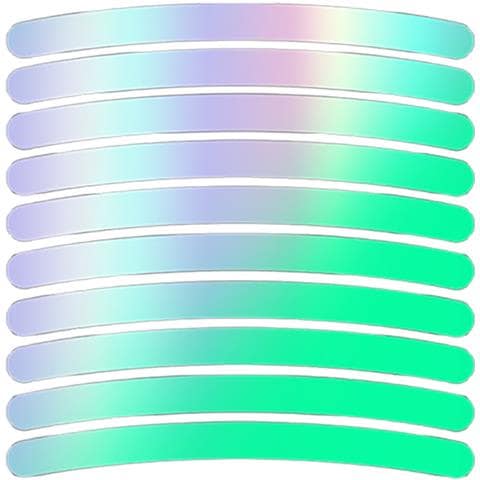 Adesivi Riflettenti Arcobaleno Per Ruote Di Bicicletta - Confezione Da 10 Silver - Foto 1