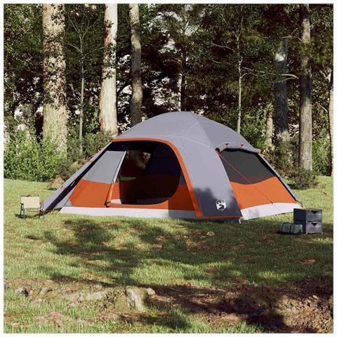 Tenda da Campeggio a Cupola per 6 Persone Grigia Impermeabile - Foto 2