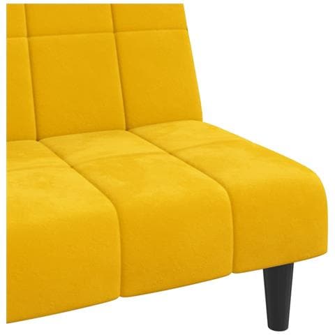 Divano Letto a 2 Posti Giallo in Velluto - Foto 9