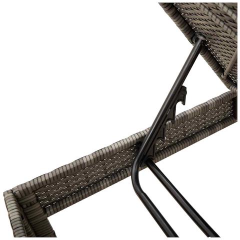 Lettino Prendisole con Cuscino Grigio 55x200x44cm in Polyrattan - Foto 9