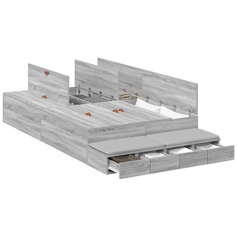 Struttura letto contenitore grigia Sonoma 120x190 cm - Foto 1