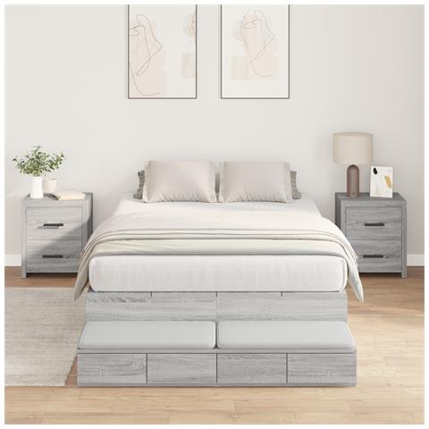 Struttura letto contenitore grigia Sonoma 120x190 cm - Foto 2