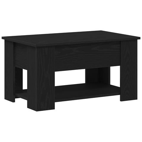 Tavolino da caffè in rovere nero 79x49x41 cm realizzato in legno ingegnerizzato - Foto 1