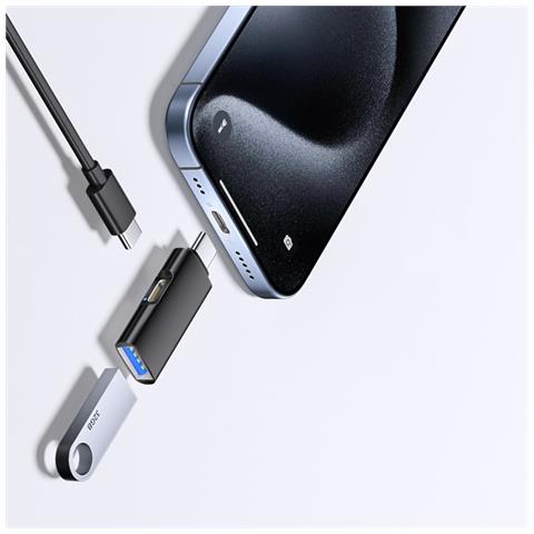 Adattatore Otg Da Type-c A Usb 3.0 + Tc Charging, Design Ovale - Trasferimento Dati Ad Alta Velocità E Ricarica Rapida Pd Black - Foto 2