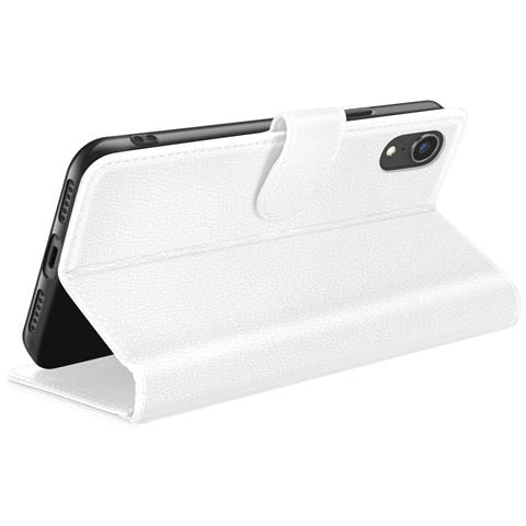 Custodia A Portafoglio Per Iphone Xr Con Funzione Supporto E Linguetta Magnetica, Bianco - Foto 2