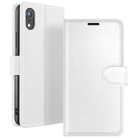 Custodia A Portafoglio Per Iphone Xr Con Funzione Supporto E Linguetta Magnetica, Bianco - Foto 1