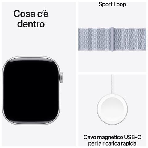 Watch Series 10 Serie 10 GPS 46mm Cassa in Alluminio Color Argento con Blu tempesta Sport Loop - Foto 10
