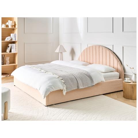 Letto Contenitore Bouclé Chadenet 180 X 200 Cm Rosa Pesca - Foto 1