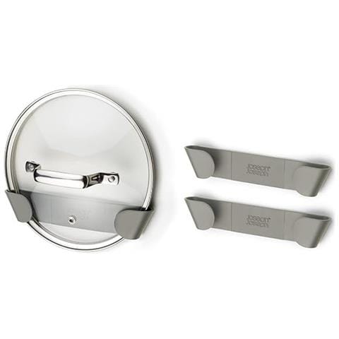Organizzatore Per Cassetti Cucina Duo Supporto Autoadesivo Per Coperchi Di Pentole E Padelle Installazione Facile Senza Attrezzi Ideale Per Coperchi Fino A Ventiquattro Centimetri Colore Grigio - Foto 1