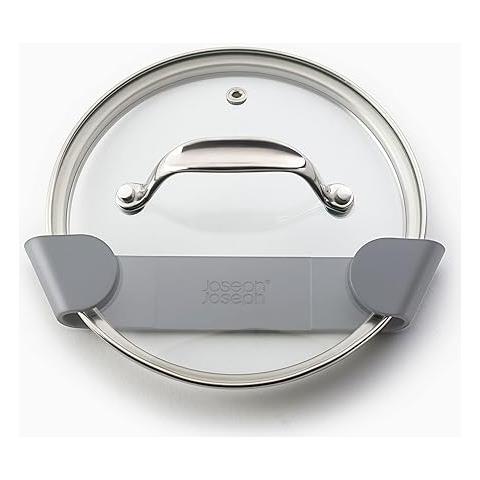 Organizzatore Per Cassetti Cucina Duo Supporto Autoadesivo Per Coperchi Di Pentole E Padelle Installazione Facile Senza Attrezzi Ideale Per Coperchi Fino A Ventiquattro Centimetri Colore Grigio - Foto 2