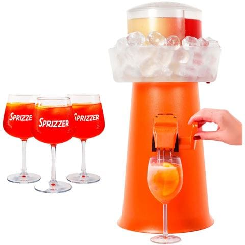 Kit Arancio In Plastica Per Aperitivi Con 3 Bicchieri Originali - Set Completo Design Italiano Resistente E Leggero - -arancio-3-bicchieri - Foto 2