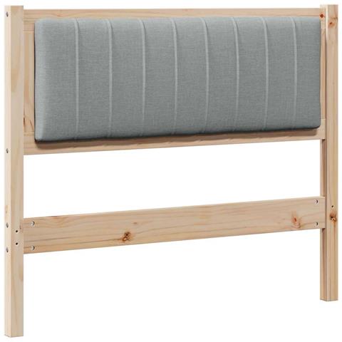 Testiera imbottita Grigio chiaro 100 cm Pino massello - Foto 1
