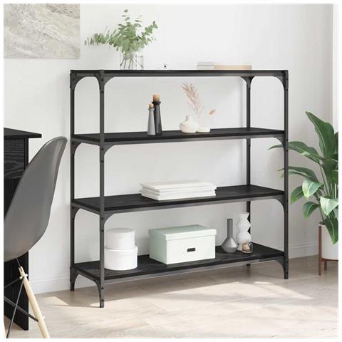 Armadio per Libri Rovere Nero 100 x 33 x 100 cm - Foto 2