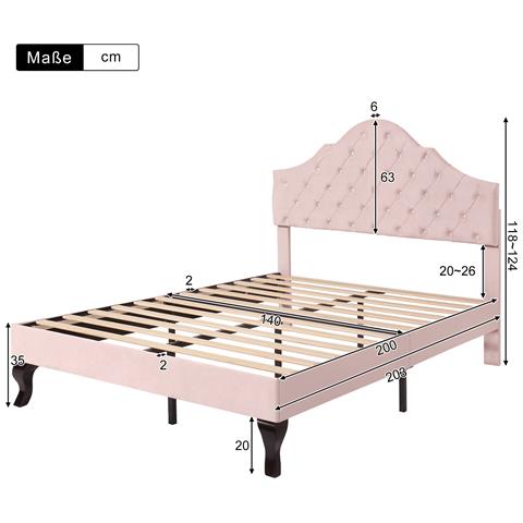 Letto Confortevole Con Rete A Doghe Per Un Sonno Stabile - Foto 3