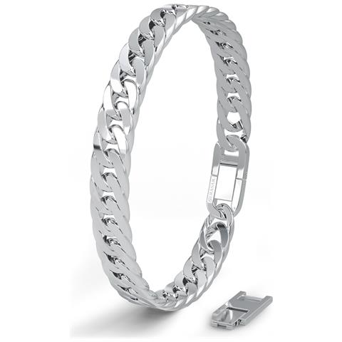 , Bracciale Da Uomo Premium Con Maglie Cubane | Acciaio Chirurgico 316l, Argento, 23 Cm - Foto 1