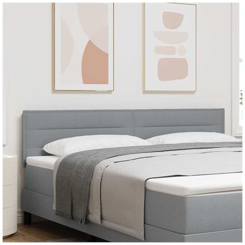 Testiera LED con testiera Grigio chiaro 180 cm Poliestere - Foto 2