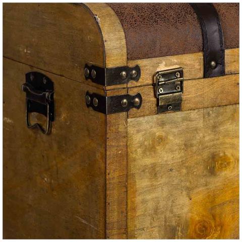 Baul Porta Bottiglie In Legno Marrone 45x28x59h Cm - Foto 7