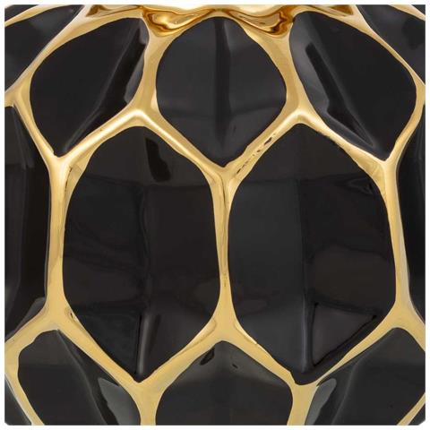 Vaso In Ceramica Nera E Oro, D16,5x23,5h Cm - Foto 7