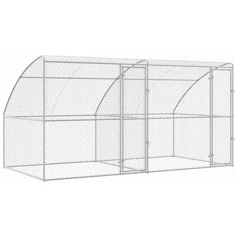 Cuccia per cani 2 pcs Argento 4 x 2 x 2 m Acciaio zincato - Foto 1