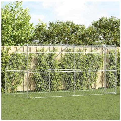 Cuccia per cani 2 pcs Argento 4 x 2 x 2 m Acciaio zincato - Foto 2