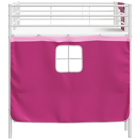 Struttura del Letto Loft per Bambini con Tendine Bianco e Rosa - Foto 9