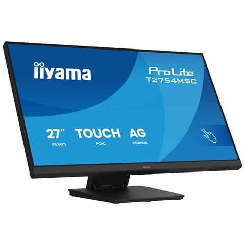 Monitor 27" LED T2754MSC-B2AG Full HD Tempo di risposta 4 ms Touch screen Multi utente Nero - Foto 1