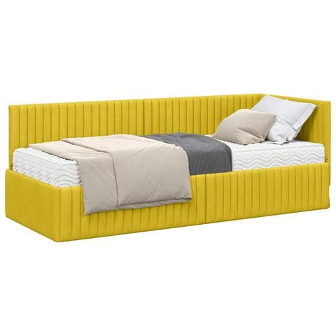 Struttura Letto Angolare con Materasso 2 pcs Giallo Velluto - Foto 1