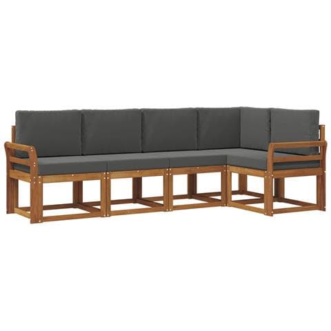 Set di divani con cuscino 5 pcs Naturale e Antracite - Foto 1