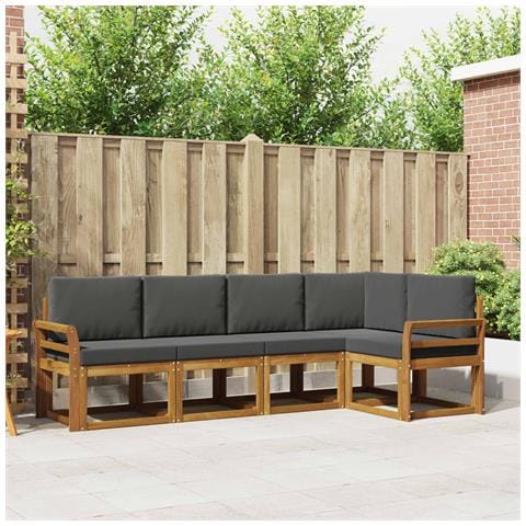 Set di divani con cuscino 5 pcs Naturale e Antracite - Foto 2