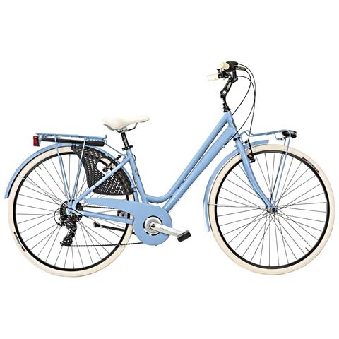 Bici Donna Telaio Alluminio Linea Cottage Misura 28 Bicicletta Cambio 6v City Bike Vintage Completa Di Accessori Finiture Panna - 44 Azzurro Pastello Opaco - Foto 1
