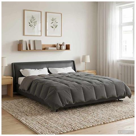 Duvet Invernale Grigio chiaro 220 x 240 cm Microfibra - Foto 2