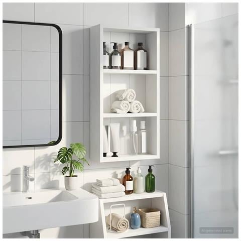 Armadio da bagno a muro Bianco 30 x 10 x 60,5 cm - Foto 2