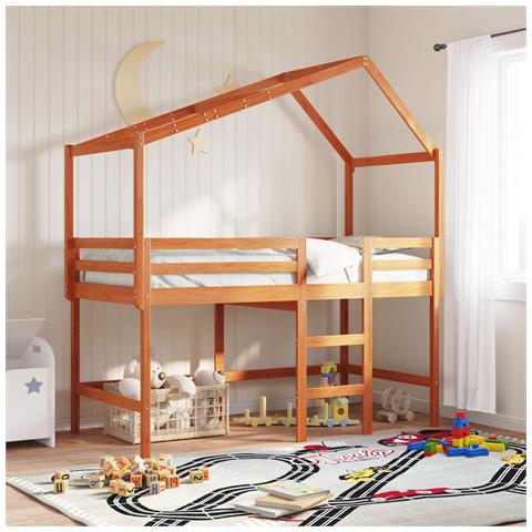 Struttura per letto soppalco Marrone Cera 90 x 190 cm - Foto 2