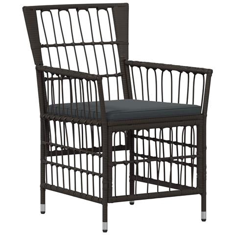 Set da pranzo per esterni 9 pz Nero polyrattan - Foto 8