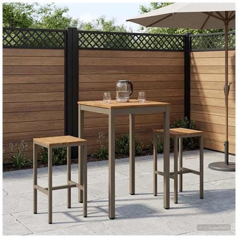 Tavolo Bar da Giardino Naturale e Caffè 60 x 60,5 x 105 cm - Foto 2