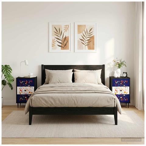Armadio da Notte MAINZ 2 pz Rovere Nero 36 x 33 x 61 cm - Foto 2
