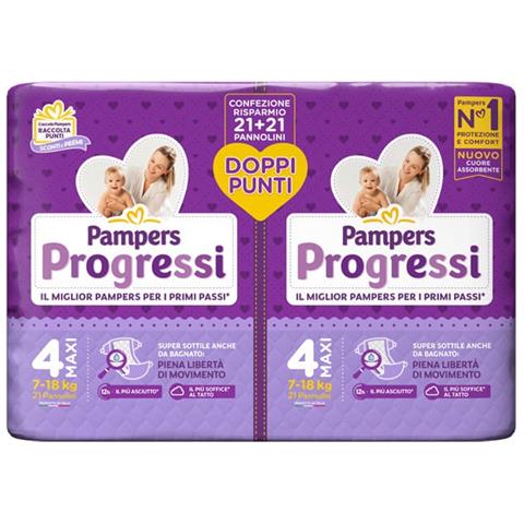 Pampers Progressi Pannolino Maxi Pacco Doppio 42 Pezzi - Foto 2