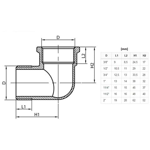 1 piùe Bsp Raccordo Filettato A Gomito Maschio X Brass Femminile Screwed Raccordi Ghisa - Foto 2