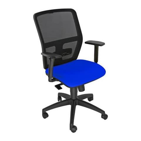 Sedia Operativa Girevole Kemper Kma Schienale In Rete - Rivestimento Eco Blu - Con Braccioli - Kma / br / eb - Foto 1