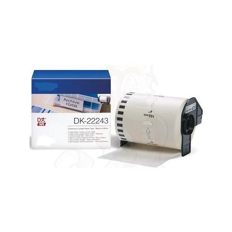 Etichette Dk22243 102mmx30.48metri Compatibili Bianche Rotolo Continuo Per Brother Ql1000 1050 1060 White Dk-22243 Con Supporto - Foto 1