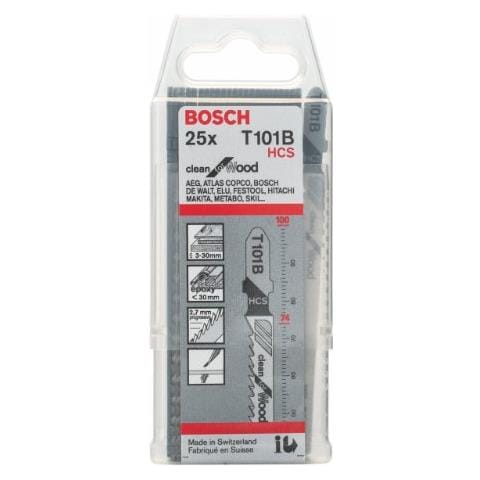 2608633622 - Lame Seghetto Alternativo T 101 B Clean for Wood, 25 Pezzi, HCS, Denti Diritti e Rettificati, per Legno Tenero, Pannelli in truciolato, paniforte e pannelli in fibra (3-30 mm)  - Foto 2