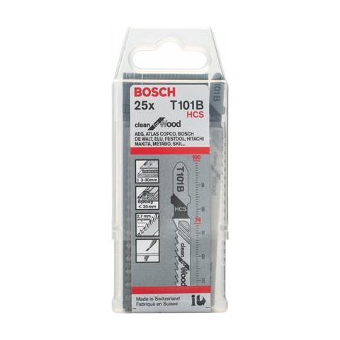 2608633622 - Lame Seghetto Alternativo T 101 B Clean for Wood, 25 Pezzi, HCS, Denti Diritti e Rettificati, per Legno Tenero, Pannelli in truciolato, paniforte e pannelli in fibra (3-30 mm)  - Foto 1