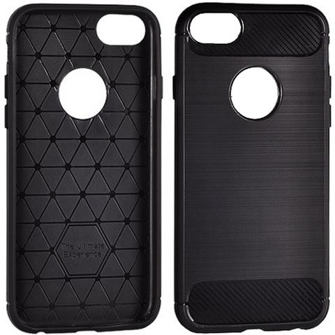 Maxy Custodia B-case Tpu Silicone Cover Case Per Apple Iphone 7 - 8 - Se (2020) Carbon Metal Black - Foto 1