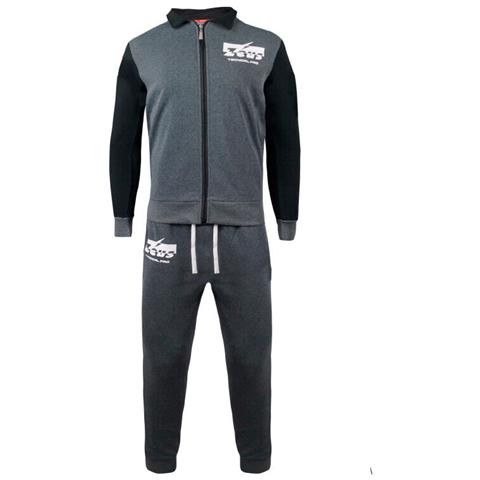 Tuta Uomo Zeus Sport Cotone Felpato Art. Mz02 : Grigio Melange Scuro \ Nero Tg L - Foto 1