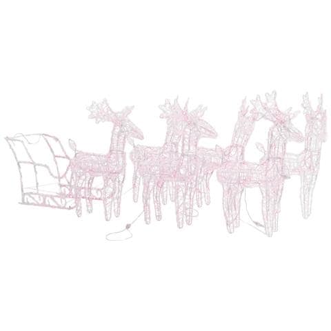 Decorazione Natalizia Renne e Slitta 320 LED Acrilico - Foto 1