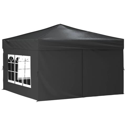 Tenda Per Feste Pieghevole Con Pareti Laterali Antracite 3x3 M - Foto 1