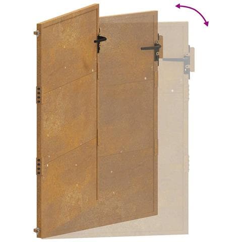 Cancello Da Giardino 105x155 Cm In Acciaio Corten - Foto 2